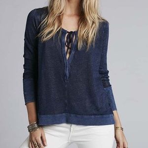 🛍Free People Open Weave Henley Top🛍